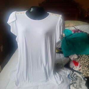 Kim Rogers White Cap Sleeve Relaxed
